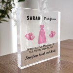 Maid of Honour Thank You Gifts Personalised Acrylic Block