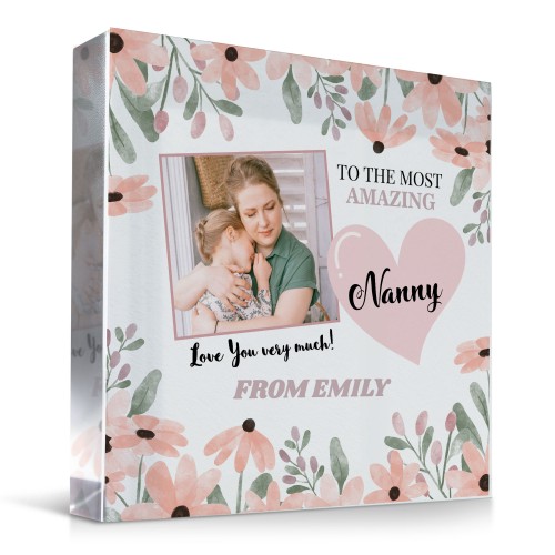 Nanny Acrylic Plaque Gifts for Nanny Personalised Photo Plaque