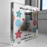 Novelty UNCLE Gifts Personalised Plaque Uncle Christmas Birthday