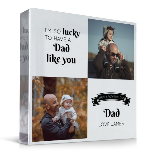 Personalised Fathers Day Photo Gift Acrylic Freestanding Block