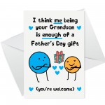 Funny Fathers Day Cards for Grandad Card from Grandson