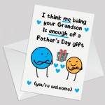 Funny Fathers Day Cards for Grandad Card from Grandson