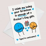 Funny Fathers Day Cards for Grandad Card from Grandson