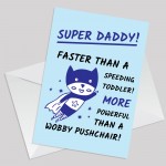 Fathers Day Card for Daddy Cute Super Daddy Design Birthday Card