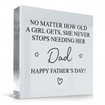 Dad And Daughter Gifts Block Father Daughter Plaque Fathers Day