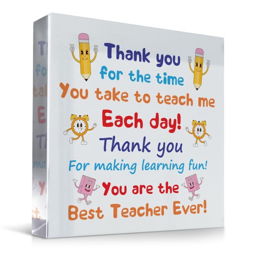 Teacher Gifts Engraved Acrylic Block Gifts for Teacher Christmas