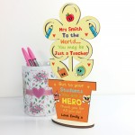 Personalised Teacher Gift Wooden Flower Gifts for Teacher