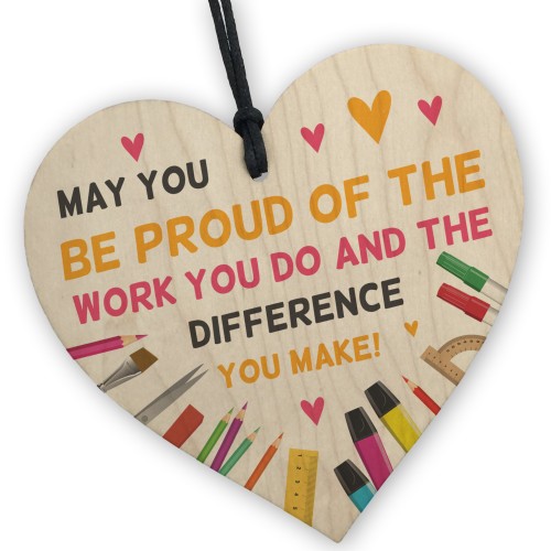 Thank You Gift Wooden Heart Plaque Leaving Gifts for Colleagues