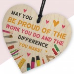 Thank You Gift Wooden Heart Plaque Leaving Gifts for Colleagues