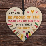 Thank You Gift Wooden Heart Plaque Leaving Gifts for Colleagues