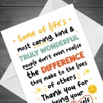 Thank You Card For Someone Special Teacher Volunteer Friends