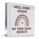 Well Done On Your Exam Results Personalised Acrylic Block