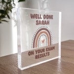 Well Done On Your Exam Results Personalised Acrylic Block