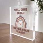 Well Done On Your Exam Results Personalised Acrylic Block