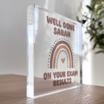 Well Done On Your Exam Results Personalised Acrylic Block