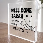 Well Done On Your Exam Results Gift Personalised Acrylic Block