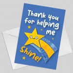 Teacher TA Thank You Card End of Term Leaving School Nursery 