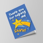 Teacher TA Thank You Card End of Term Leaving School Nursery 