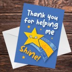 Teacher TA Thank You Card End of Term Leaving School Nursery 