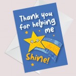 Teacher TA Thank You Card End of Term Leaving School Nursery 