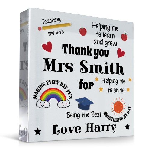 Reasons I Love My Teacher, Personalised Teacher Gift Nursery