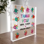 Personalised Teacher Gift Teacher Acrylic Block THANK YOU