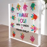 Personalised Teacher Gift Teacher Acrylic Block THANK YOU