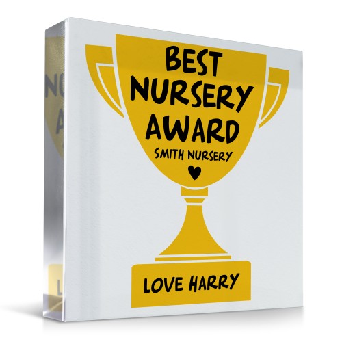 Personalised Best Nursery Award Acrylic Best Nursery Trophy