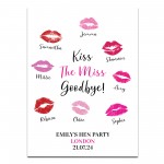 Kiss The Miss Goodbye A3 Print For Hen Party Keepsake Gifts