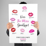 Kiss The Miss Goodbye A3 Print For Hen Party Keepsake Gifts