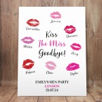 Kiss The Miss Goodbye A3 Print For Hen Party Keepsake Gifts