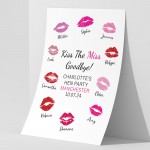 Kiss The Miss Goodbye A3 Hen Party Print Keepsake Gifts