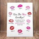 Kiss The Miss Goodbye A3 Hen Party Print Keepsake Gifts