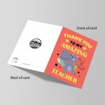 Thank You Cards For Amazing Teacher Thankyou Cards for Him Her