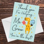 Teacher Thank You Cards A6 Greeting Card With Envelope