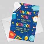 Thank You Card For School Teacher and Teaching Assistant TA Card