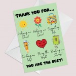 Teacher Thank You Card School Teacher and Teaching Assistant