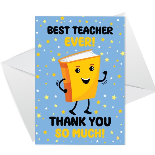 BEST TEACHER EVER CARD Thank You Card For Teacher