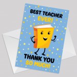 BEST TEACHER EVER CARD Thank You Card For Teacher