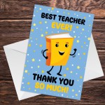 BEST TEACHER EVER CARD Thank You Card For Teacher