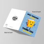 BEST TEACHER EVER CARD Thank You Card For Teacher