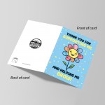 TEACHER CARDS Thank You For Helping Me Grow Flower Card Leaving