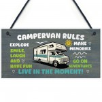 Novelty Campervan Sign Campervan Rules Plaque Travel Wall Plaque