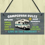 Novelty Campervan Sign Campervan Rules Plaque Travel Wall Plaque