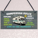 Novelty Campervan Sign Campervan Rules Plaque Travel Wall Plaque