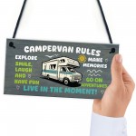 Novelty Campervan Sign Campervan Rules Plaque Travel Wall Plaque