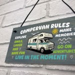 Novelty Campervan Sign Campervan Rules Plaque Travel Wall Plaque