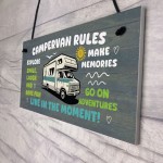 Novelty Campervan Sign Campervan Rules Plaque Travel Wall Plaque