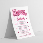 PERSONALISED 50th Birthday Gifts For Her Gift For Daughter A3