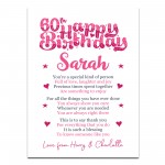 PERSONALISED 60th Birthday Gift For Her Gift For Daughter A3